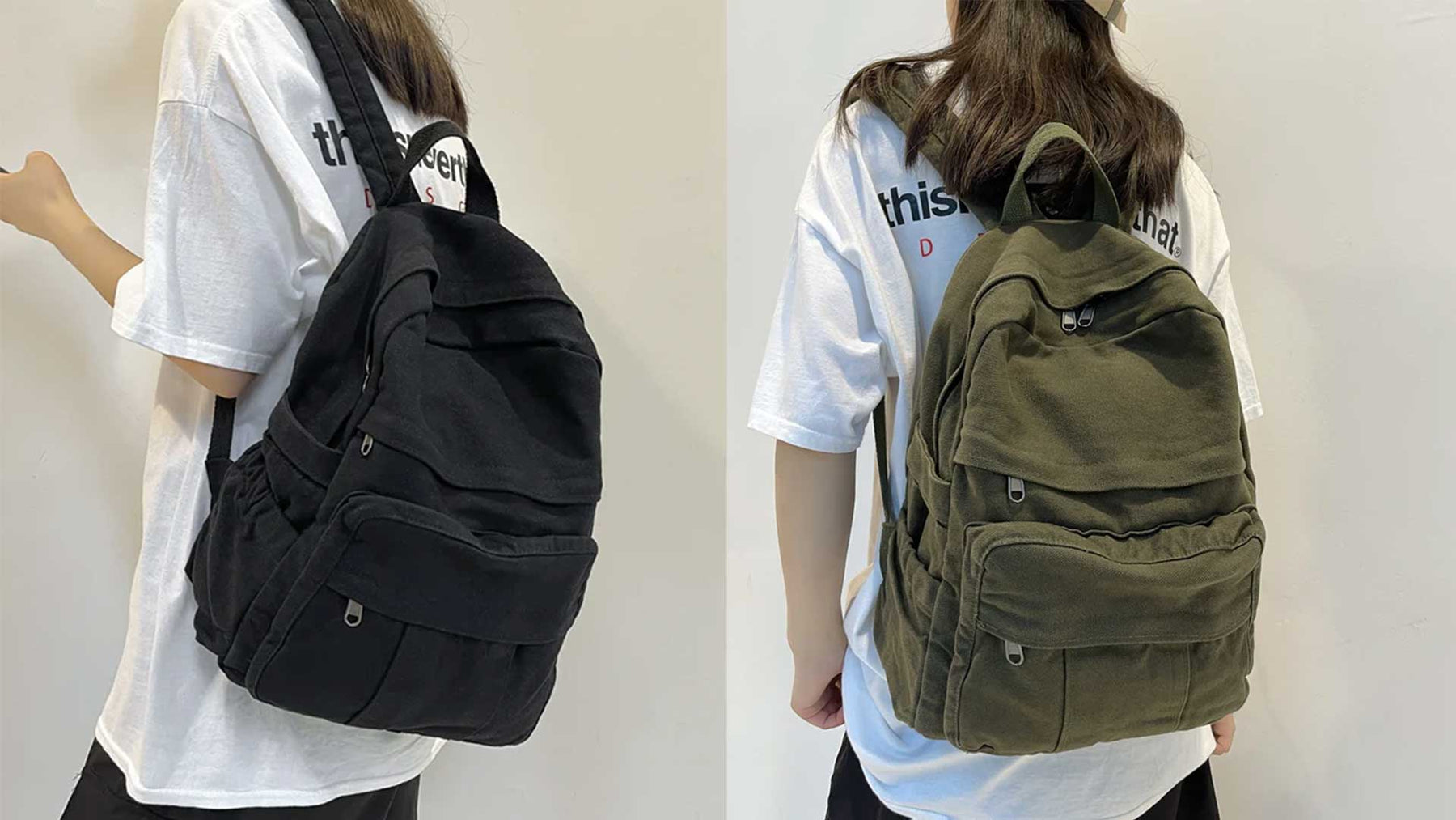 Pesann Front Pocket Canvas Backpack