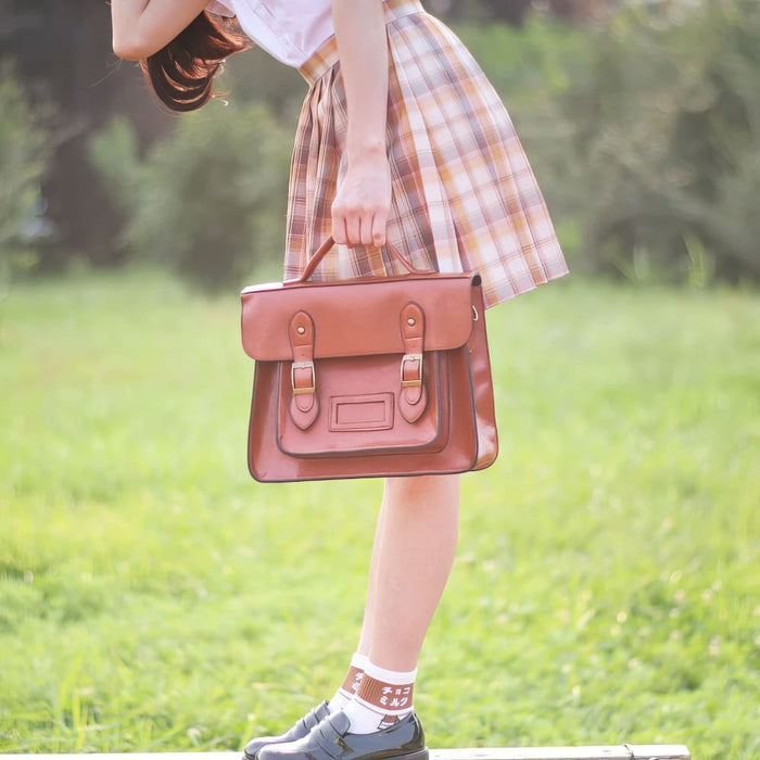 Vintage Faux Leather Satchel Backpack