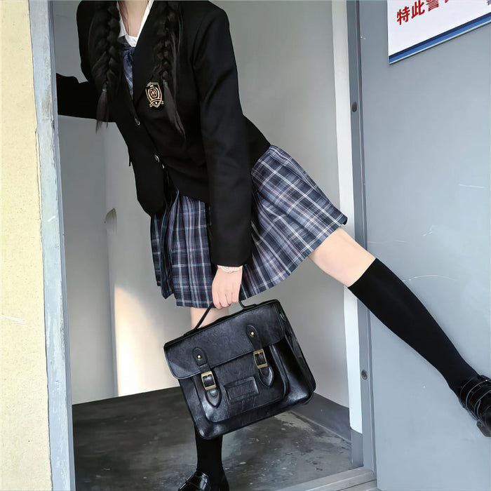 Vintage Faux Leather Satchel Backpack