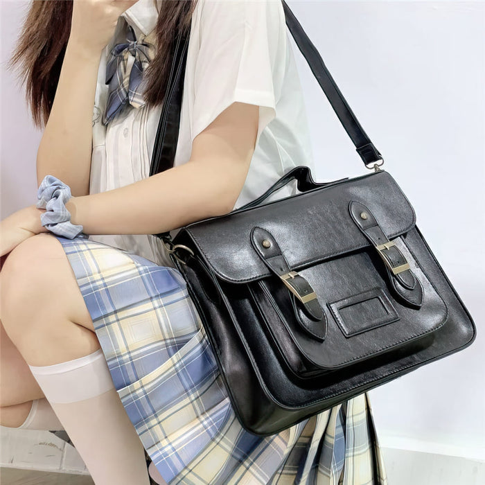 Vintage Faux Leather Satchel Backpack