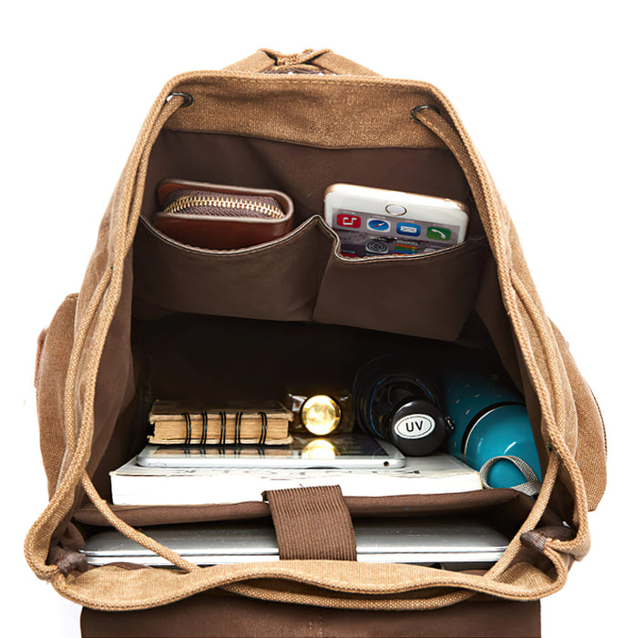 Vintage Large Canvas School Backpack