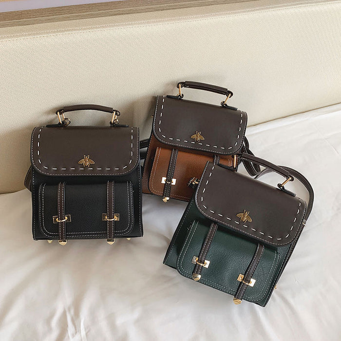 Soft Faux Leather Mini Backpack Purse