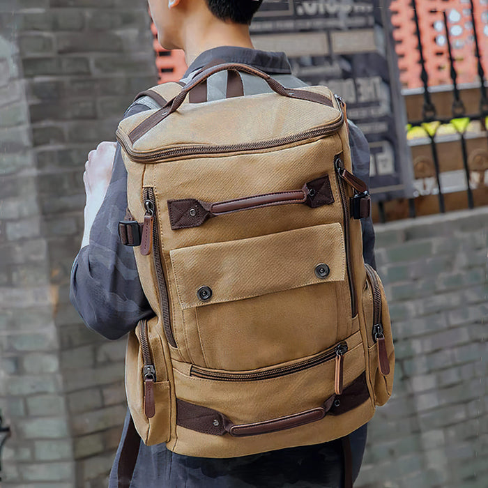 Large Vintage Canvas Laptop Backpack