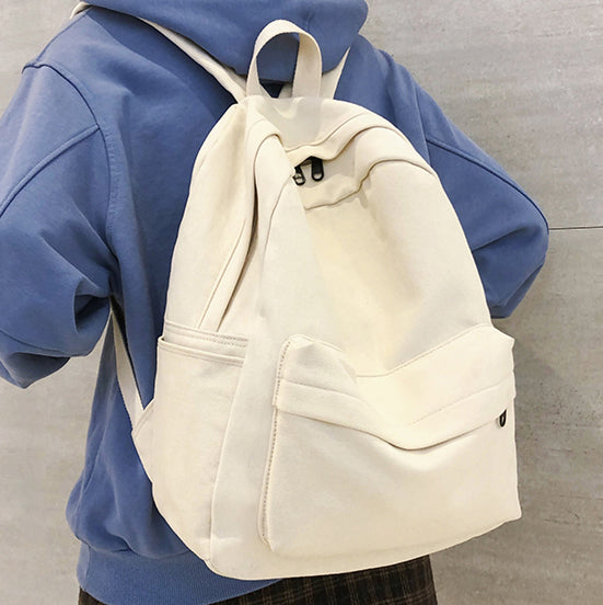 Simple Basic Canvas School Backpack