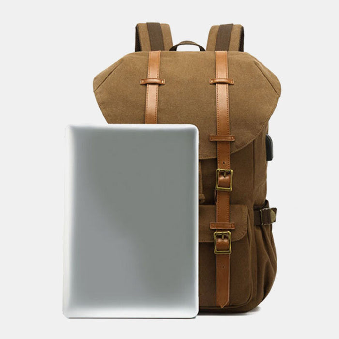 High Capacity Travel Laptop Canvas Backpack