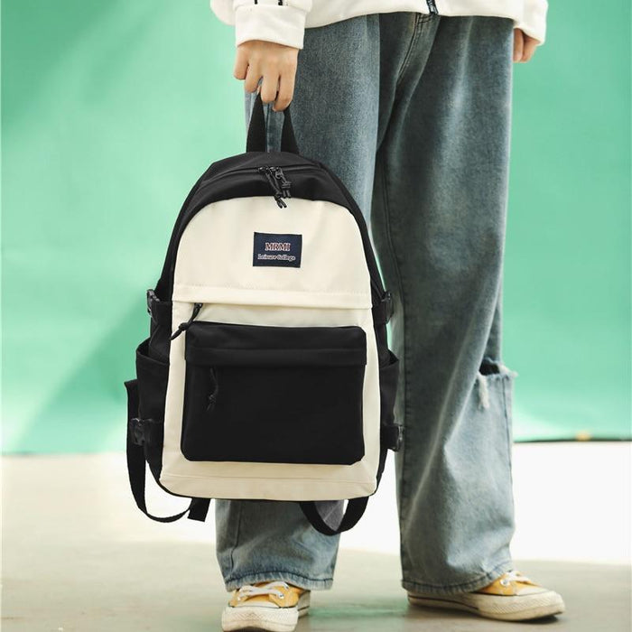 Multicolor Two Tone Simple School Backpack