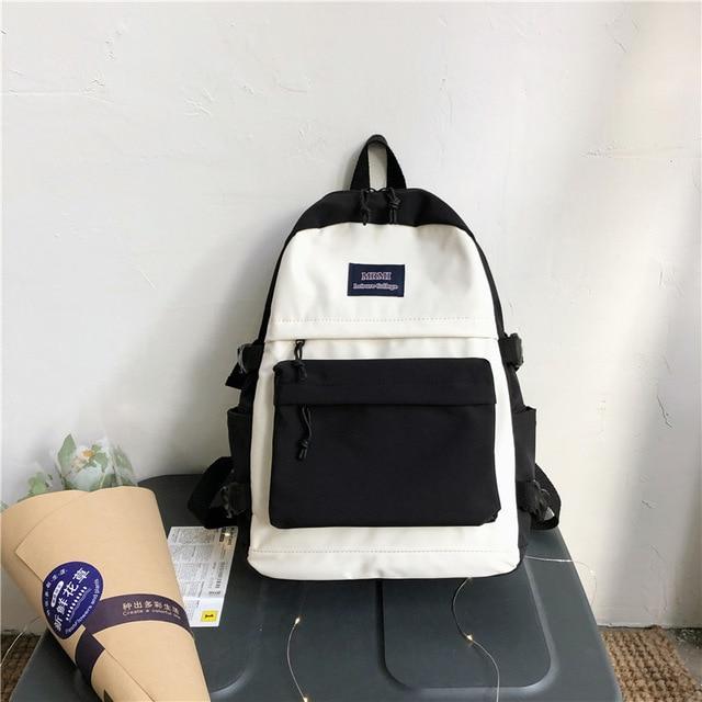 Multicolor Two Tone Simple School Backpack