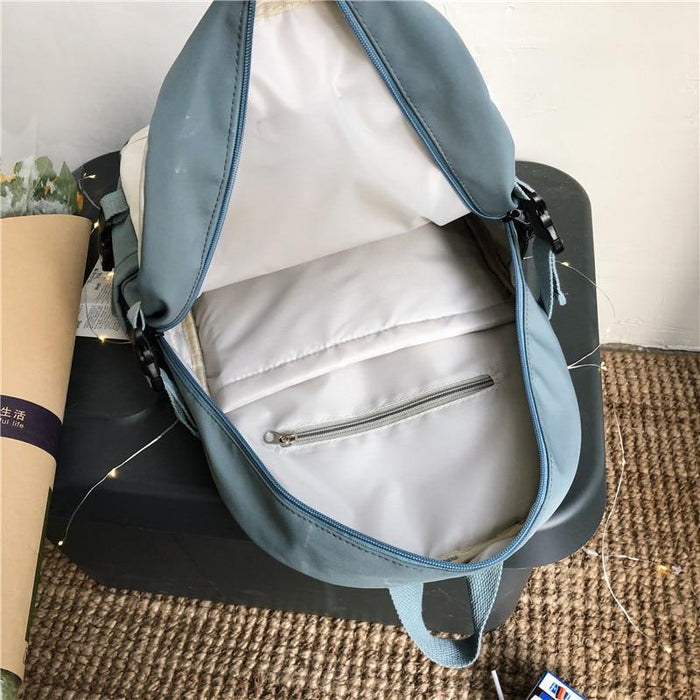 Multicolor Two Tone Simple School Backpack