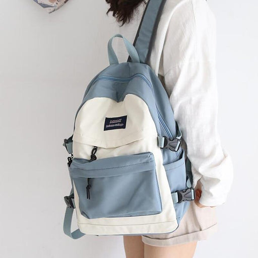 Multicolor Two Tone Simple School Backpack