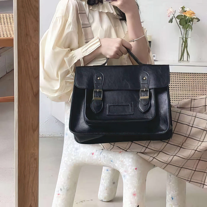 Vintage Faux Leather Satchel Backpack