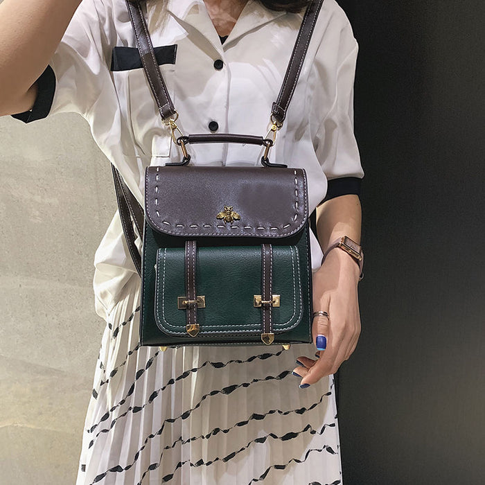 Soft Faux Leather Mini Backpack Purse