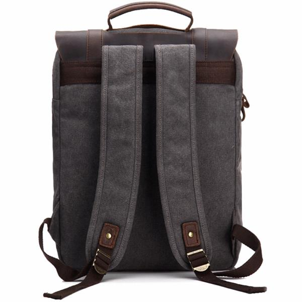 Vintage Canvas Leather Satchel Backpack Bookbag