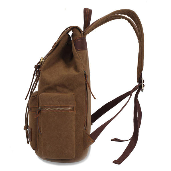 Large Vintage Canvas Travel Backpack Rucksack