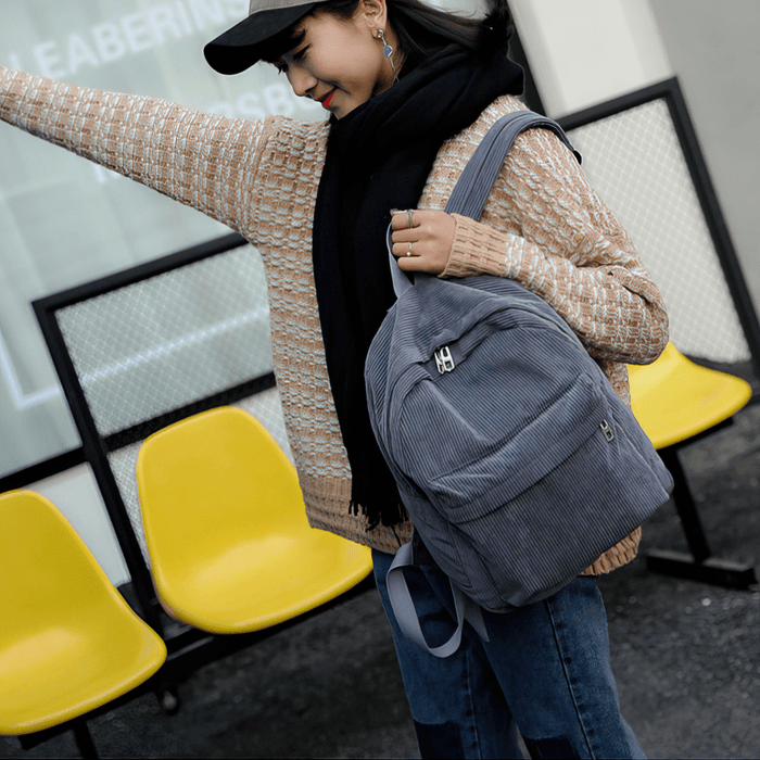 Vintage Corduroy Mini School Backpack