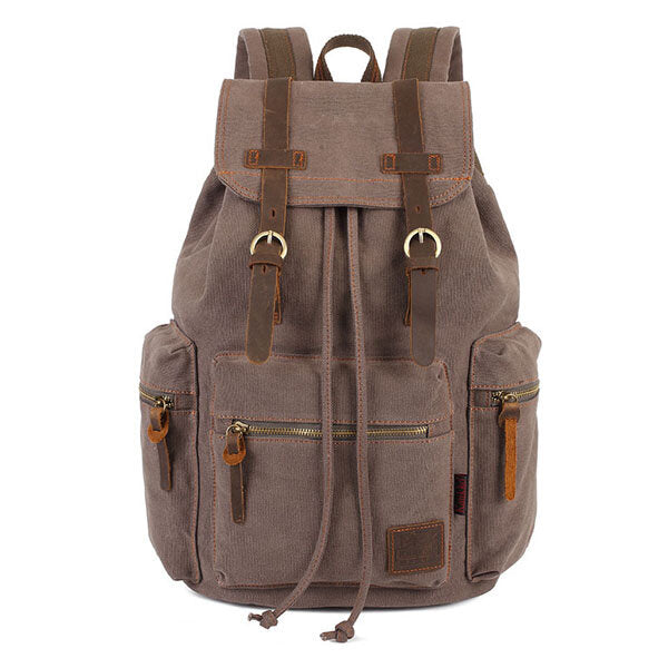 Large Vintage Canvas Travel Backpack Rucksack
