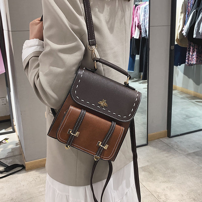 Soft Faux Leather Mini Backpack Purse