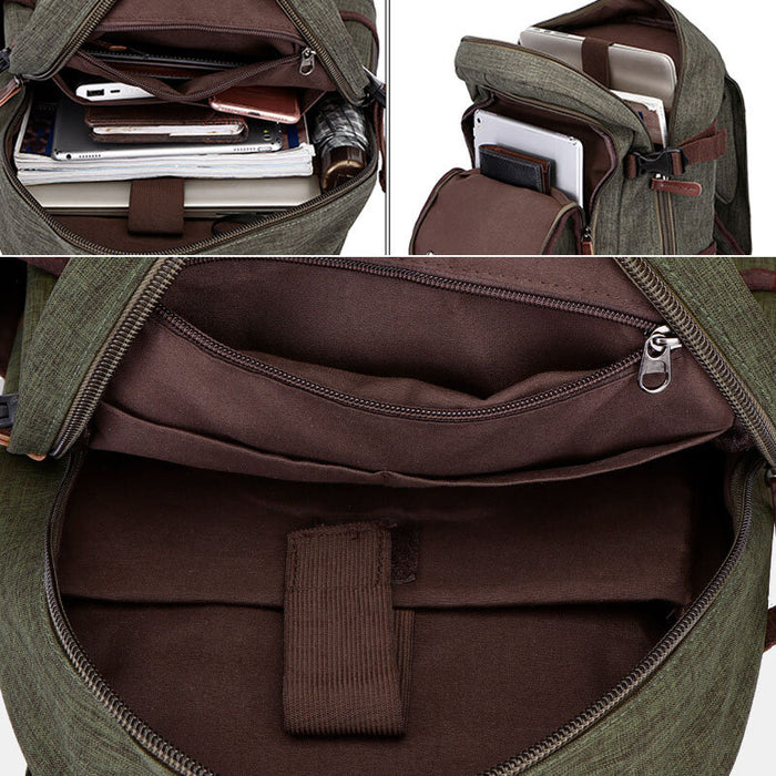 Large Waterproof Canvas Travel Laptop Backpack