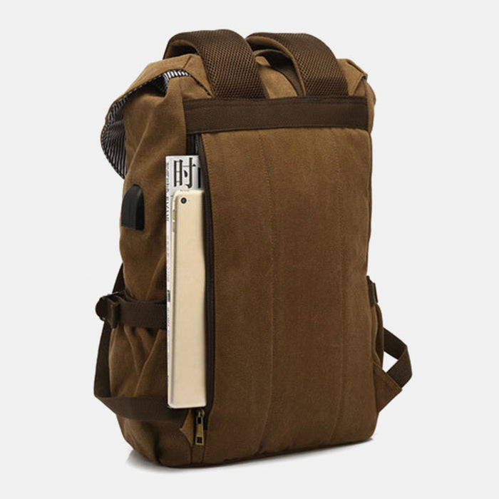 High Capacity Travel Laptop Canvas Backpack