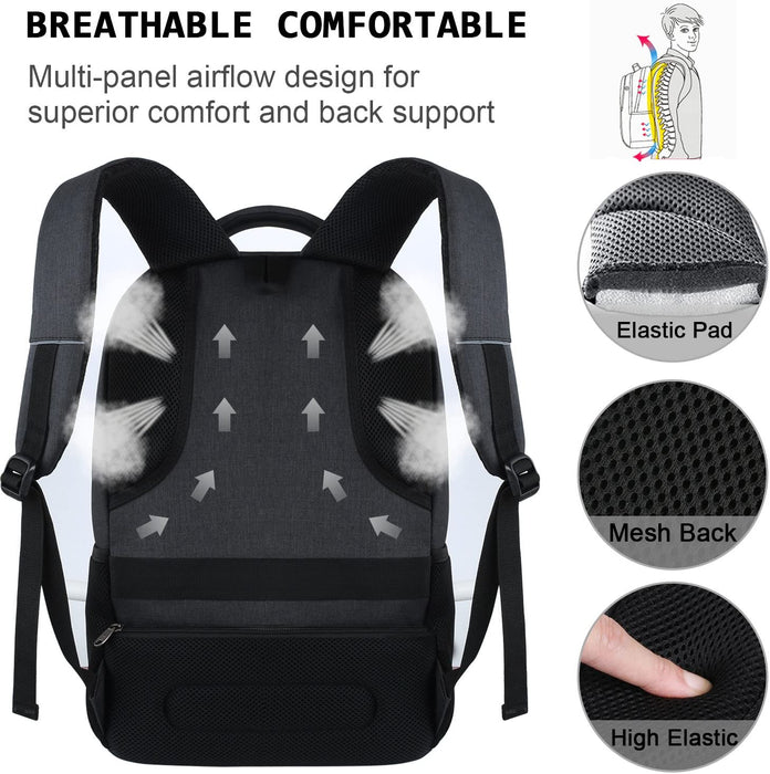 Large Work Laptop Backpack For Business Waterproof Travel Computer Bag