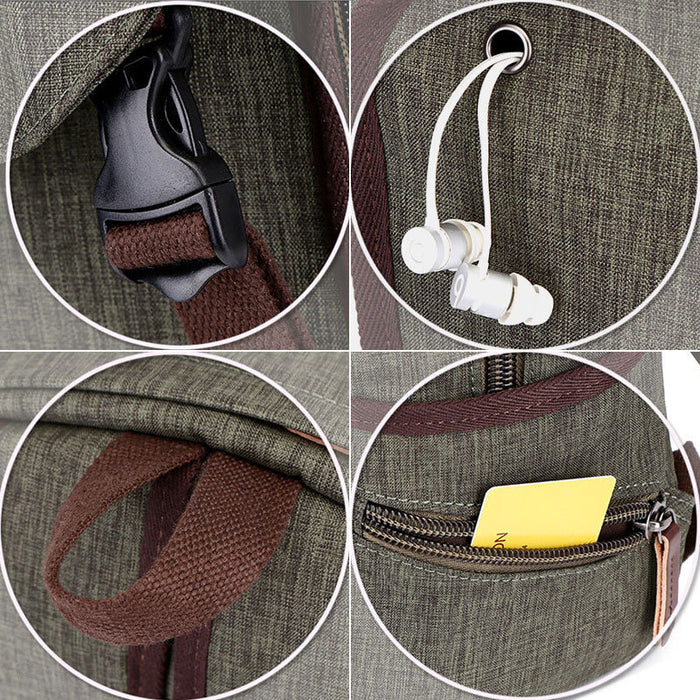 Large Waterproof Canvas Travel Laptop Backpack