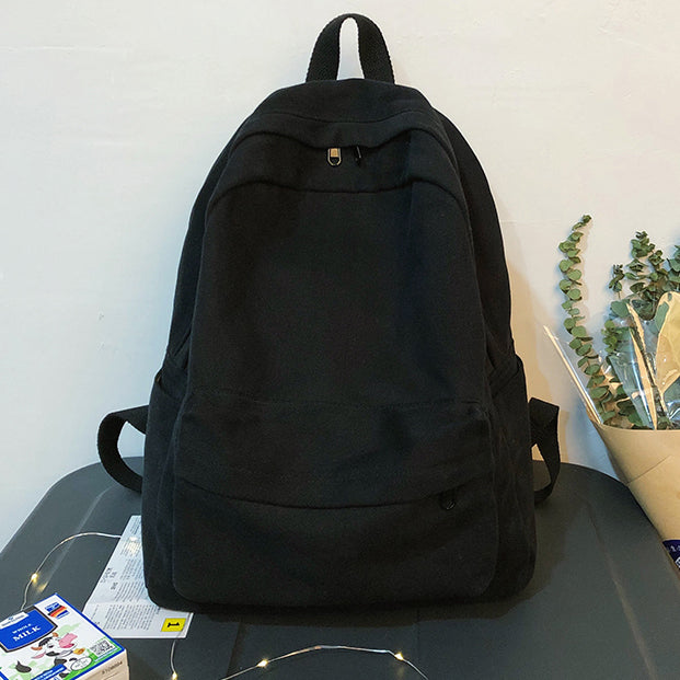 Simple Basic Canvas School Backpack