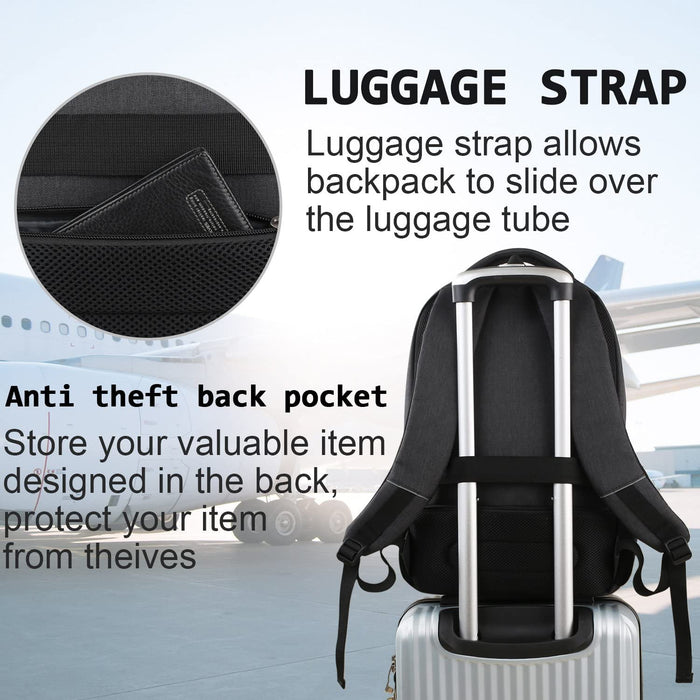 Large Work Laptop Backpack For Business Waterproof Travel Computer Bag