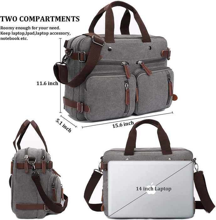 Convertible Laptop Backpack Briefcase Shouder Bag
