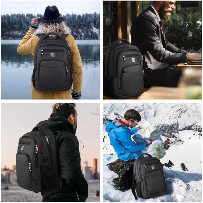 Large Work Laptop Backpack For Business Waterproof Travel Computer Bag