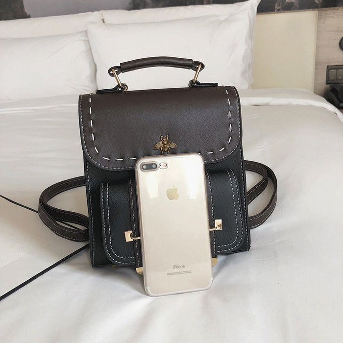 Soft Faux Leather Mini Backpack Purse