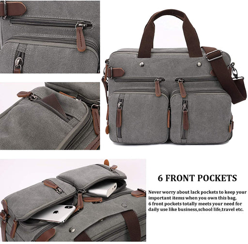 Convertible Laptop Backpack Briefcase Shouder Bag
