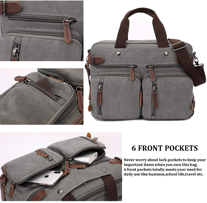 Convertible Laptop Backpack Briefcase Shouder Bag