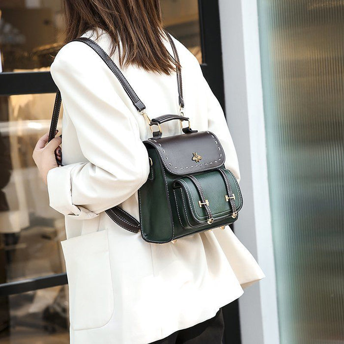 Soft Faux Leather Mini Backpack Purse