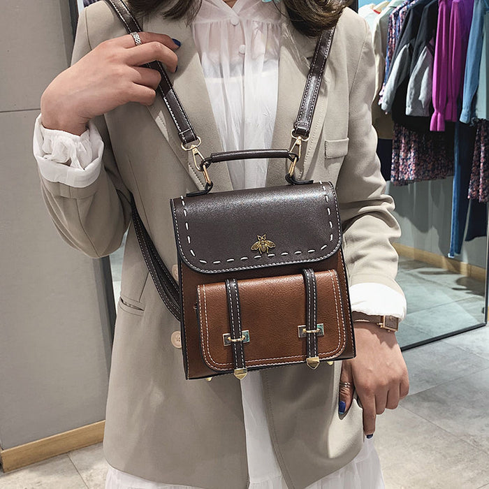 Soft Faux Leather Mini Backpack Purse