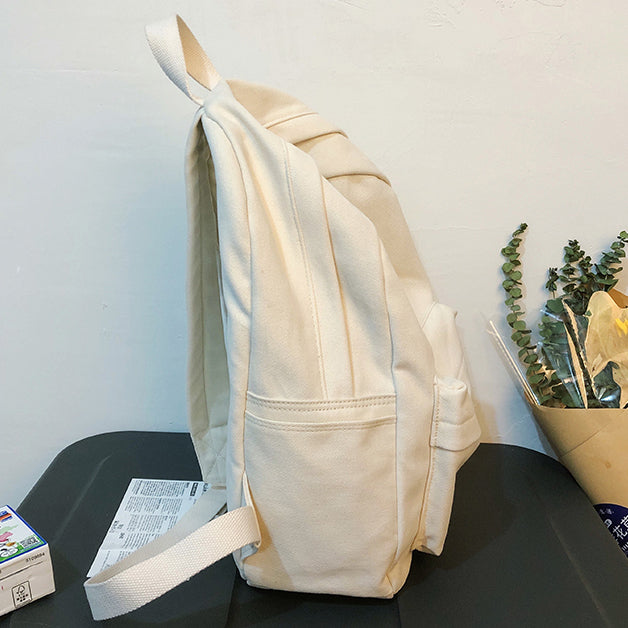 Simple Basic Canvas School Backpack