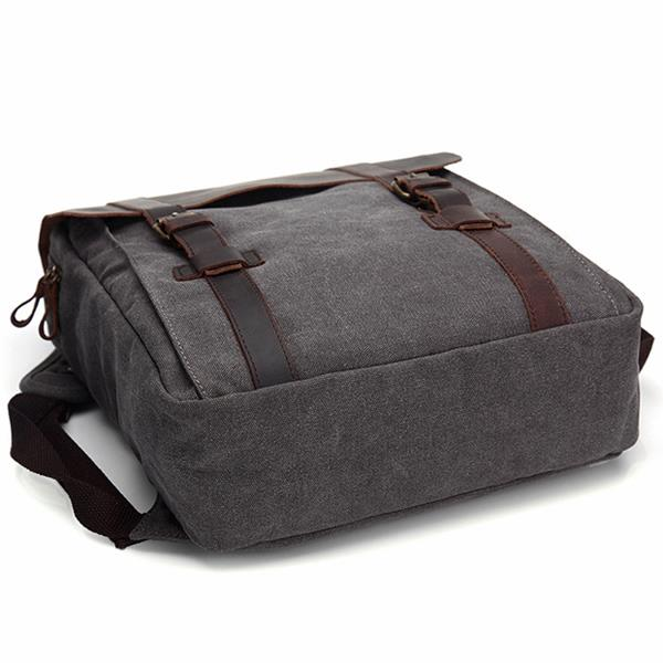 Vintage Canvas Leather Satchel Backpack Bookbag