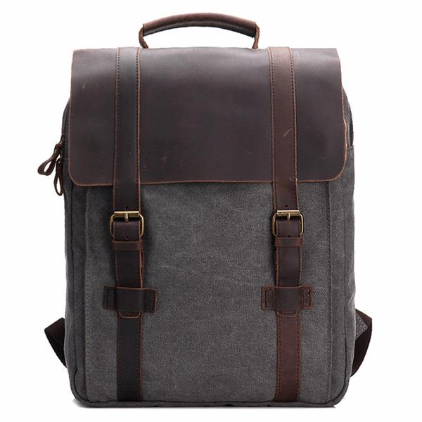 Vintage Canvas Leather Satchel Backpack Bookbag