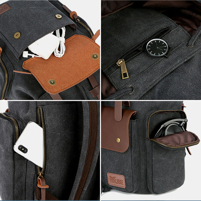 Vintage Large Travel Laptop Canvas Backpack