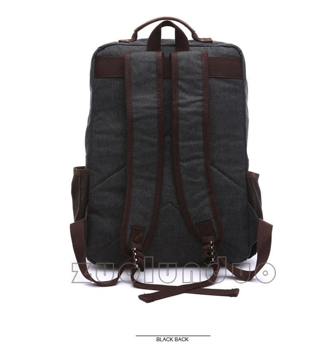 Vintage Style Canvas Travel Laptop Backpack