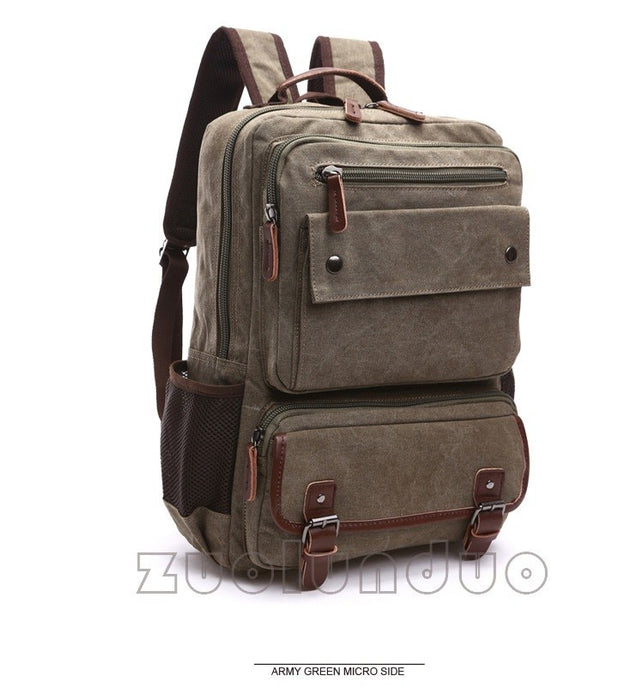 Vintage Style Canvas Travel Laptop Backpack