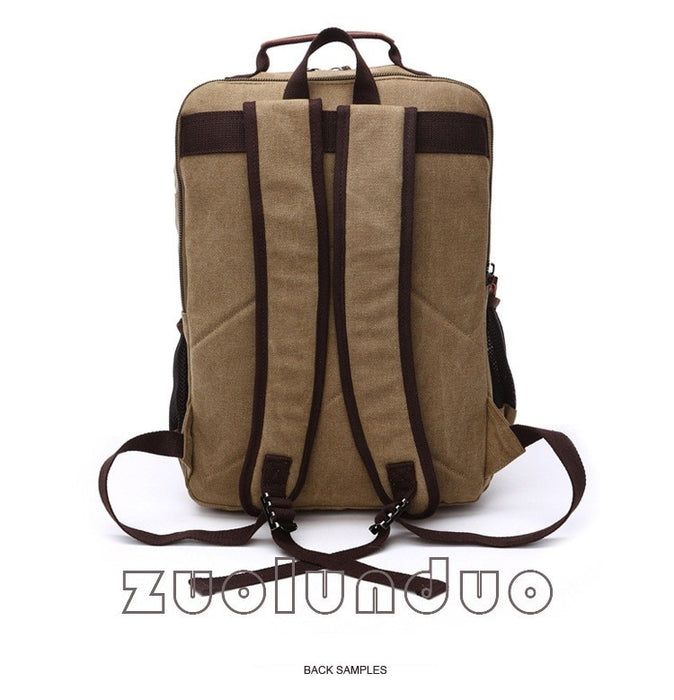 Vintage Canvas Backpack Men Laptop Travel Bag