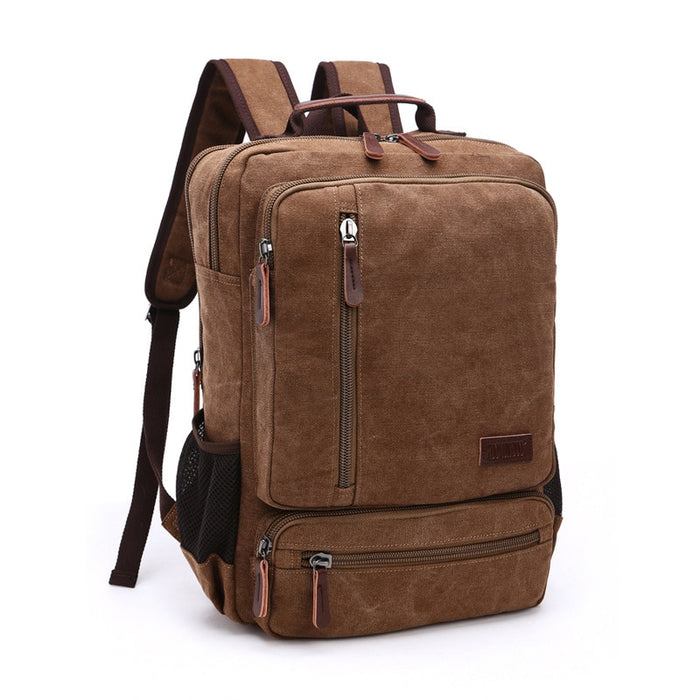 Vintage Canvas Backpack Men Laptop Travel Bag