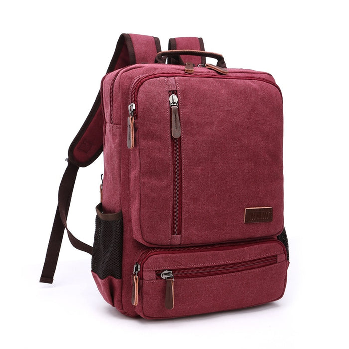 Vintage Canvas Backpack Men Laptop Travel Bag