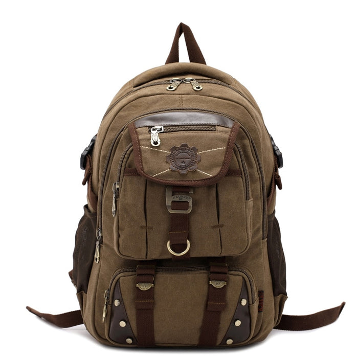 Men's Vintage Canvas Laptop Backpack Large Travel Bag