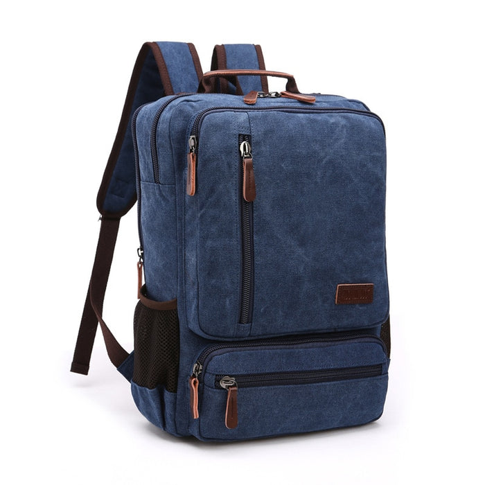 Vintage Canvas Backpack Men Laptop Travel Bag