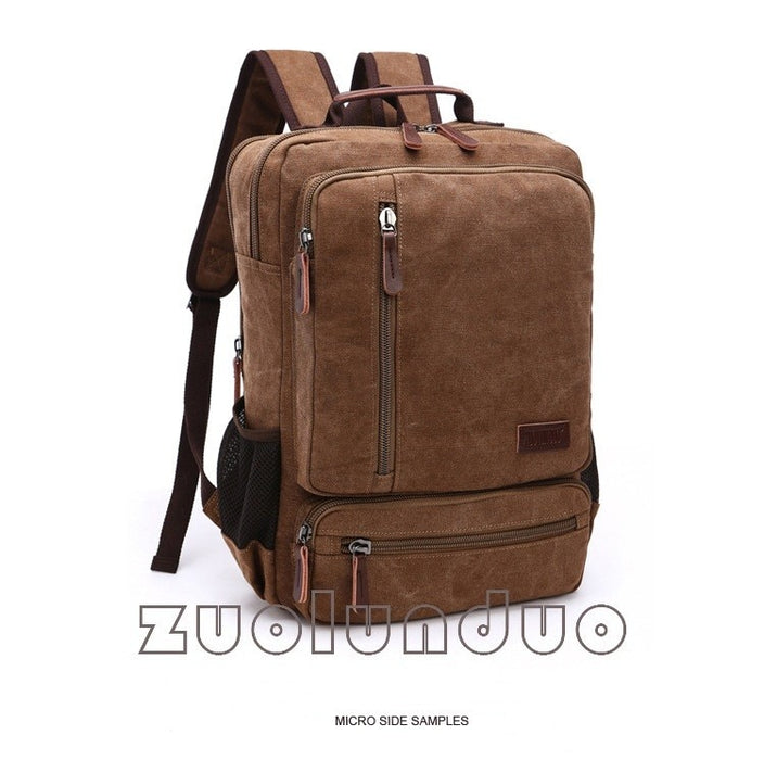 Vintage Canvas Backpack Men Laptop Travel Bag