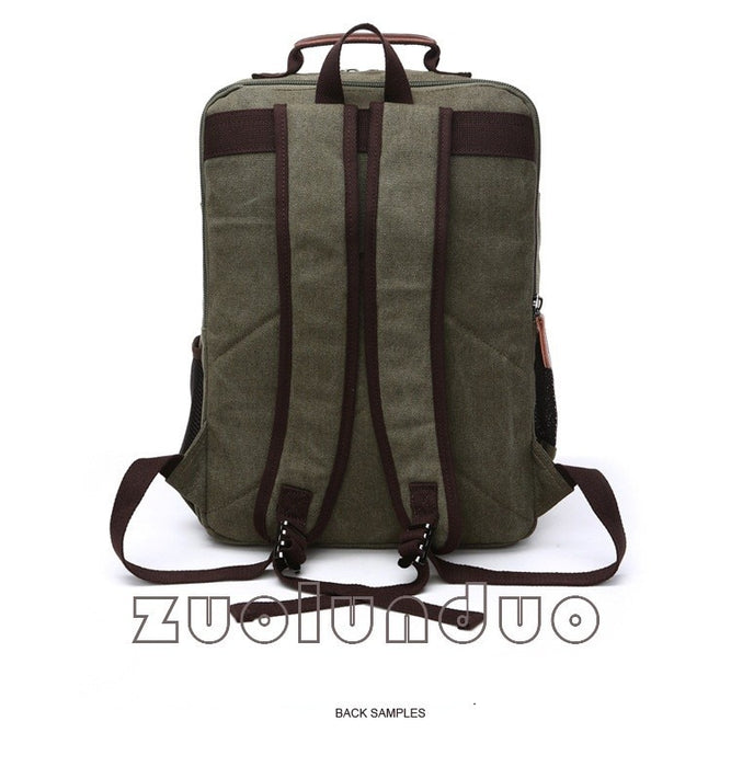 Vintage Canvas Backpack Men Laptop Travel Bag