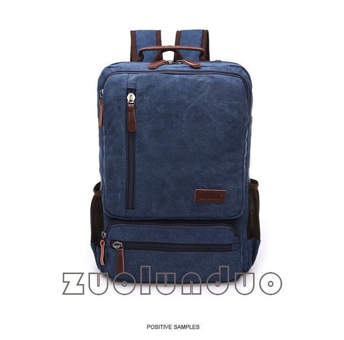 Vintage Canvas Backpack Men Laptop Travel Bag