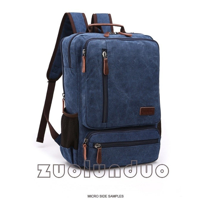 Vintage Canvas Backpack Men Laptop Travel Bag