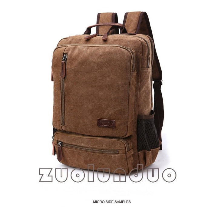 Vintage Canvas Backpack Men Laptop Travel Bag