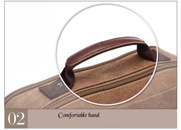 Vintage Canvas Backpack Men Laptop Travel Bag